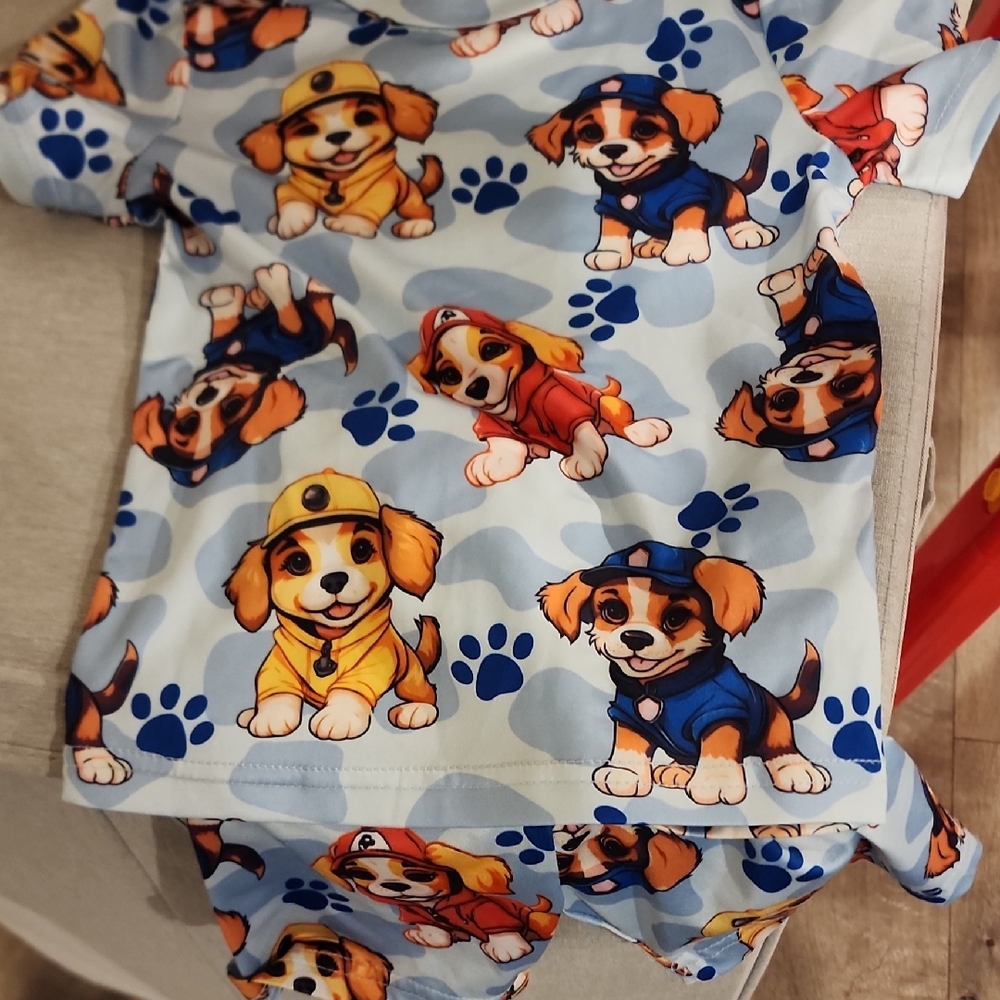 Cute Puppy Print Toddler PJ's